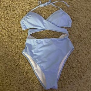 PINK cross strap one piece